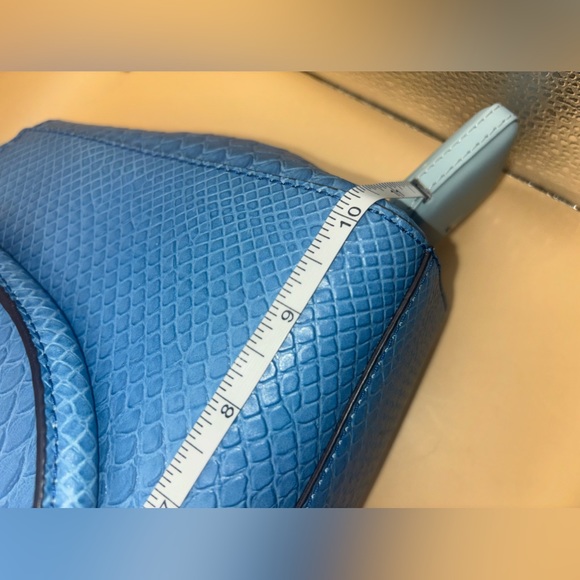 NWT MICHAEL KORS KELLEN SKY BLUE EMBOSSED Medium SATCHEL LEATHER MSRP $328 - Picture 12 of 14